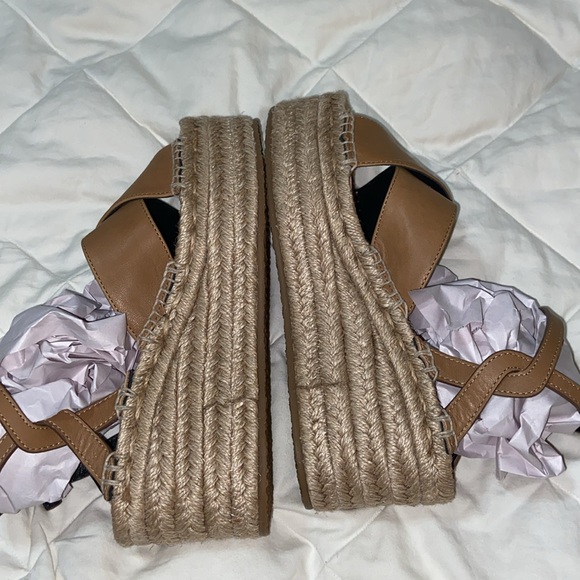 rag and bone HERA ESPADRILLE WEDGE SANDAL IN CIGAR LEATHER size 7 - Picture 7 of 12
